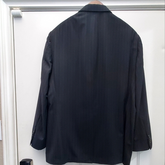 Hart Schaffner Marx Chicago Pinstripe Black Men's Suit Jacket: 44R Pants: 36 - Picture 13 of 16